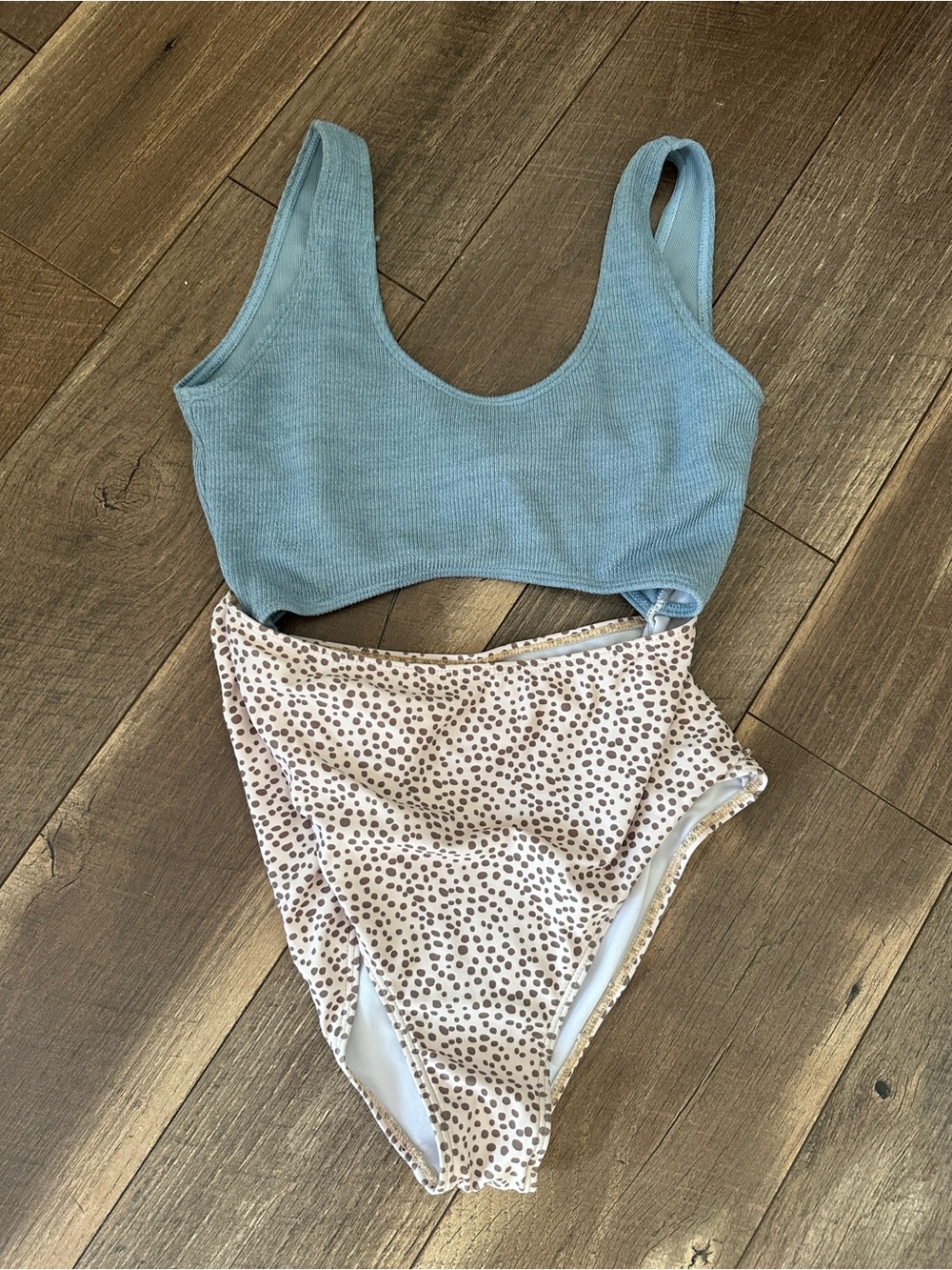 Blue and Polka dotted Monokini